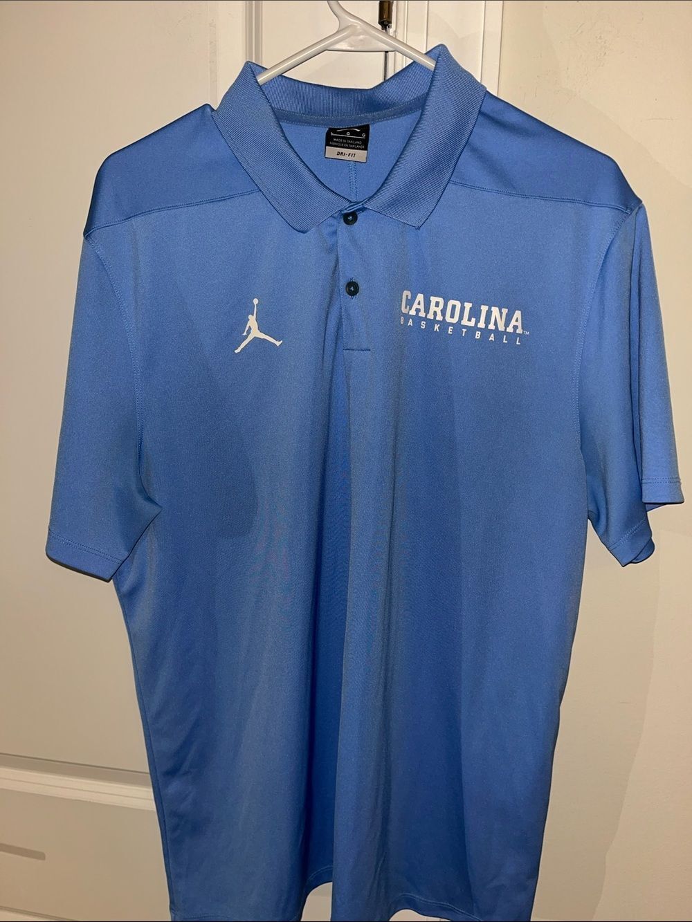 Nike UNC North Carolina Tar Heels Basketball Jumpman Jordan Polo golf shirt L